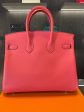 Hermes Birkin 25 Swift Rose Texas Palladium Hardware Fashion