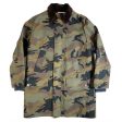 Valentino Men s Wax Taped Seam Cotton Leather Hunting Jacket Camouflage Green For Discount