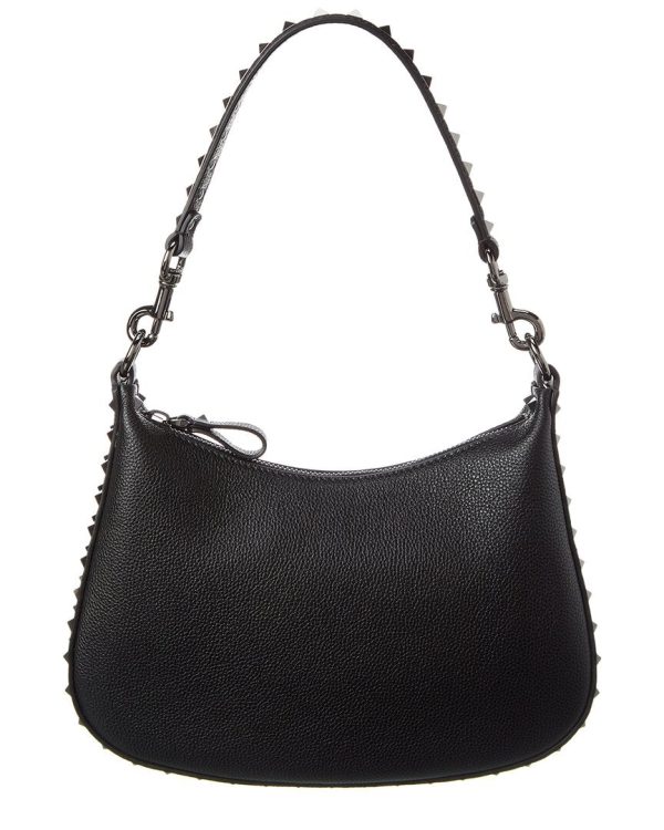 Valentino Rockstud Grainy Leather Hobo Bag on Sale