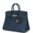 Hermes Birkin 25 Bleu De Prusse Togo Gold Hardware Hot on Sale