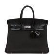 Hermes Birkin 25 Black Lizard and Togo Touch Palladium Hardware Sale