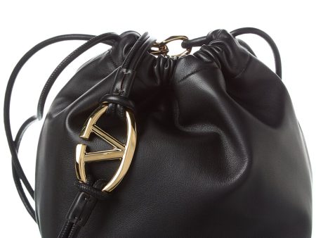 Valentino Sac Vlogo Pouf Leather Bag For Cheap