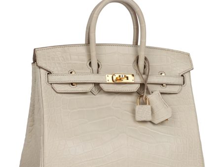 Hermes Birkin 25 Beton Matte Alligator Gold Hardware Discount