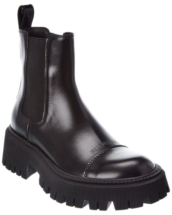 Balenciaga Tractor Leather Bootie Online