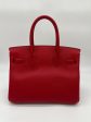 Hermes Birkin 30 Rouge Casaque Epsom Palladium Hardware Supply