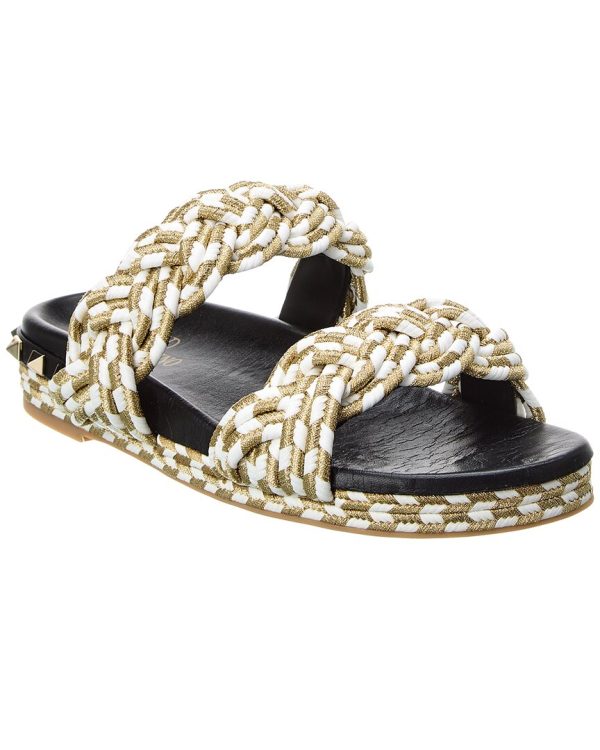 Valentino Rope & Leather Sandal Online Hot Sale