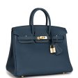 Hermes Birkin 25 Bleu De Prusse Togo Gold Hardware Hot on Sale