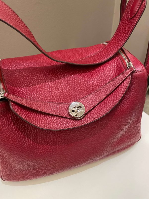 Hermes Lindy 30 Rouge Garance Clemence Fashion