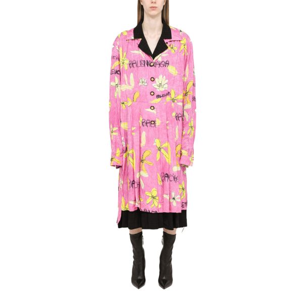 Balenciaga Women s Reversible Jacquard Floral Mini Dress in Pink and Black Online