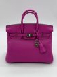 Hermes Birkin 25 Verso Magnolia   Capucine Novillo Leather Cheap