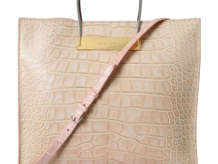 Balenciaga Alligator Leather Chic Pink Tote Women s Bag For Discount