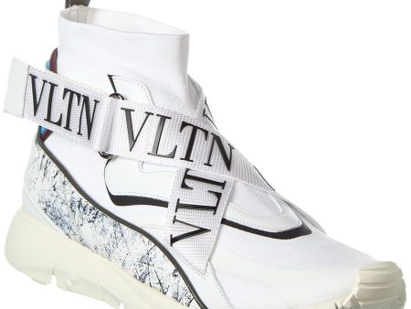 Valentino Knit & Leather Sneaker Online