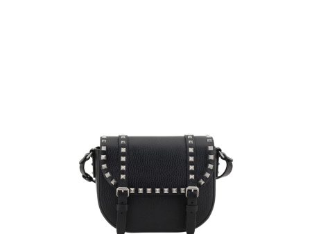 Valentino Garavani Rockstud Messenger Small Leather Shoulder Bag with Buckle Flap and Stud Detailing Supply