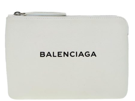 Balenciaga Bazar Pouch White Leather Wallet  () Discount