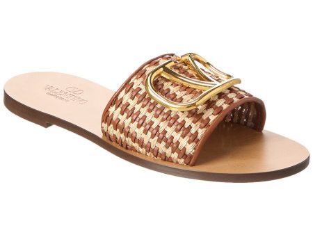 Valentino Vlogo Woven Leather Sandal For Cheap