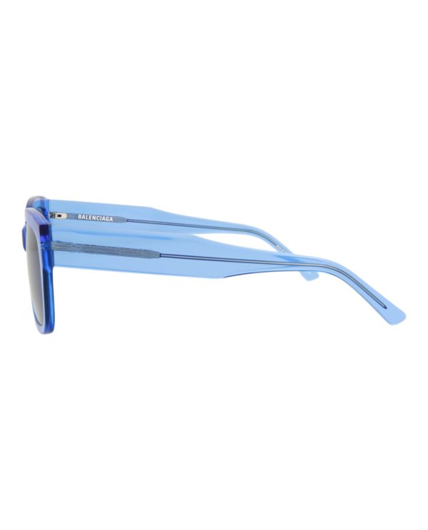 Balenciaga Unisex Square Rectangle Light Blue Blue Blue Fashion Designer Eyewear For Sale