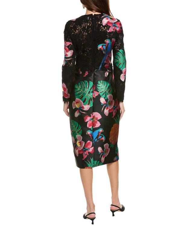 Valentino Tropical Print Silk-Blend Sheath Dress on Sale