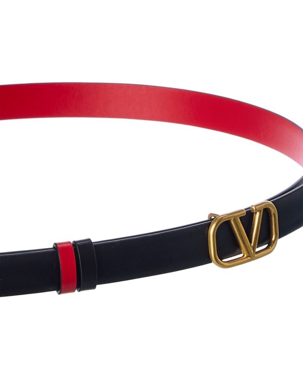 Valentino Vlogo 20Mm Reversible Leather Belt Online Hot Sale