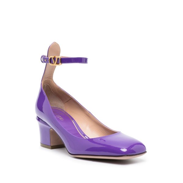 Valentino Garavani Tan-Go Patent Leather Pumps in Purple Hot on Sale