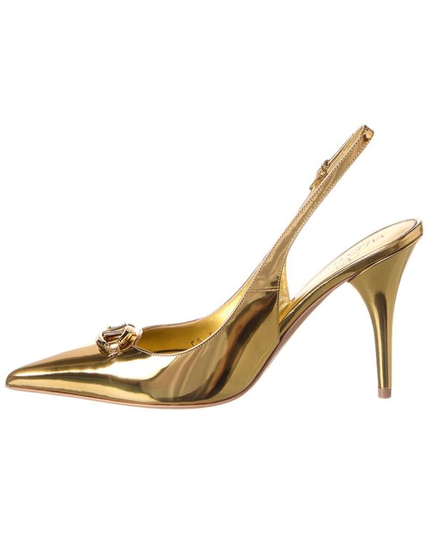 Valentino Vlogo 90 Leather Slingback Pump Sale