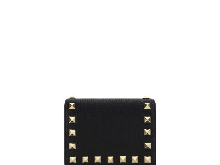 Valentino Garavani Rockstud Calfskin Wallet with Stud Embellishments and Multiple Compartments Online