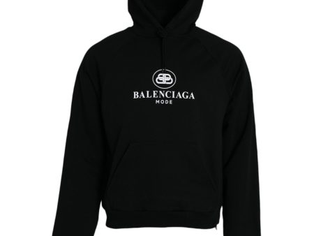 Balenciaga  Men s Oversized Logo Print Hoodie - Black Discount