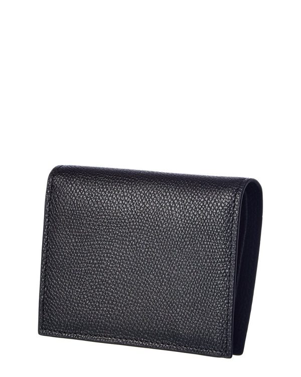 Valentino Vlogo Signature Grainy Leather Card Case Discount