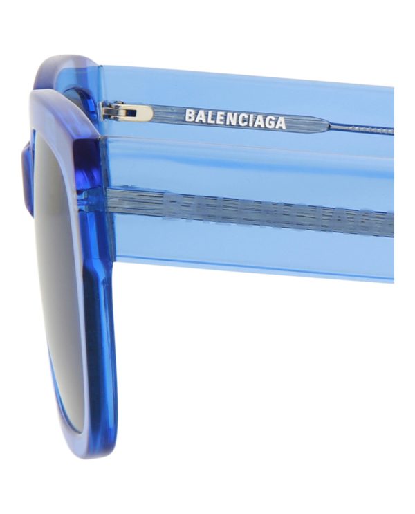 Balenciaga Unisex Square Rectangle Light Blue Blue Blue Fashion Designer Eyewear For Sale