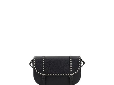 Valentino Garavani Rockstud Grained Leather Messenger Shoulder Bag with Adjustable Strap Sale