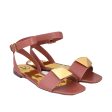 Valentino Women s One Stud Ankle-Strap Leather Sandals Brown Online Sale