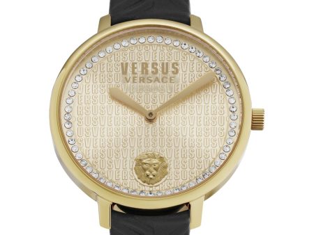 Versus Versace La Villette Crystal Leather Watch on Sale