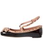 Valentino Rockstud Patent Ankle Strap Ballerina Flat on Sale