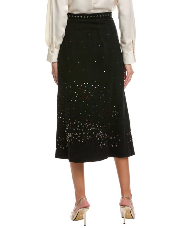 Valentino Studded Suede Skirt For Cheap