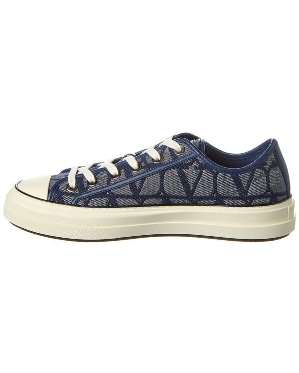 Valentino Vlogo Toile Iconographe Canvas & Leather Sneaker Cheap