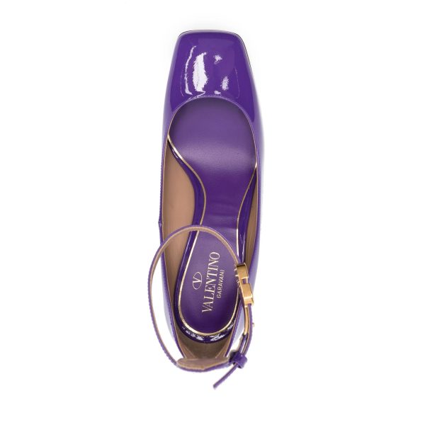 Valentino Garavani Tan-Go Patent Leather Pumps in Purple Hot on Sale