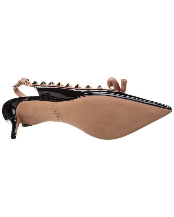 Valentino Rockstud 60 Patent Slingback Pump Hot on Sale