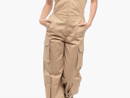 Valentino Open-back Cargo Jumpsuit with Applicated Logo 40 Italian size Online Hot Sale