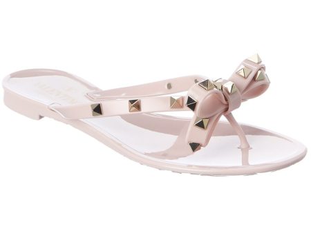 Valentino Rockstud Rubber Flip Flop Online Sale