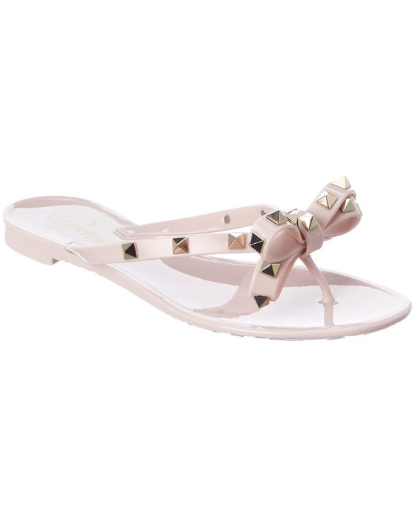 Valentino Rockstud Rubber Flip Flop Online Sale