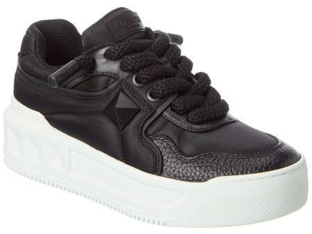 Valentino One Stud Canvas & Leather Sneaker Online Sale