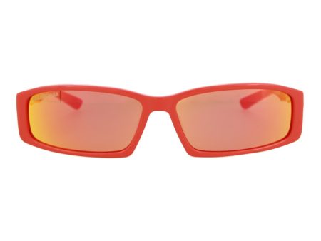 Balenciaga Unisex Square Rectangle Red Red Red Fashion Designer Eyewear on Sale