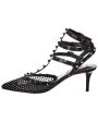 Valentino Rockstud Caged 65 Mesh & Leather Ankle Strap Pump Online Hot Sale