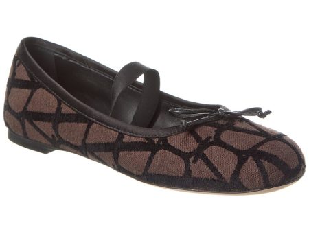 Valentino Toile Iconographe Canvas & Satin Ballerina Flat Online