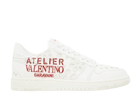 Valentino Garavani Women s Atelier San Gallo Leather Sneakers White For Sale