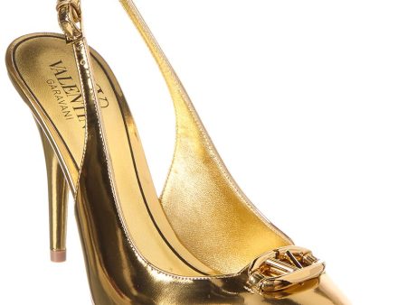 Valentino Vlogo 90 Leather Slingback Pump Sale