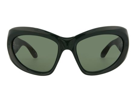 Balenciaga Unisex Shield Wrap Green Green Green Fashion Designer Eyewear For Sale