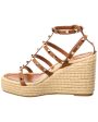 Valentino Rockstud Caged 95 Leather Wedge Sandal Fashion