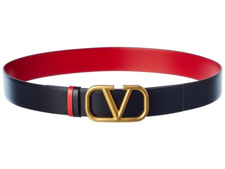 Valentino Vlogo 40Mm Reversible Leather Belt Hot on Sale