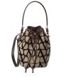 Valentino Vlogo Mini Toile Iconographe Canvas & Leather Bucket Bag For Cheap