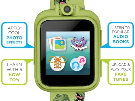 PlayZoom 2 Kids Smartwatch & Earbuds Set: Green Dinosaur Print Online Sale